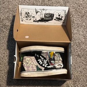 Vans Black & White High-Top Sneakers Glow-in-the-Dark Nightmare before Christmas